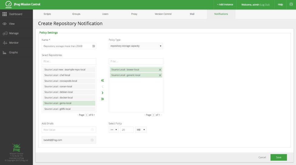 存储库存储容量策略