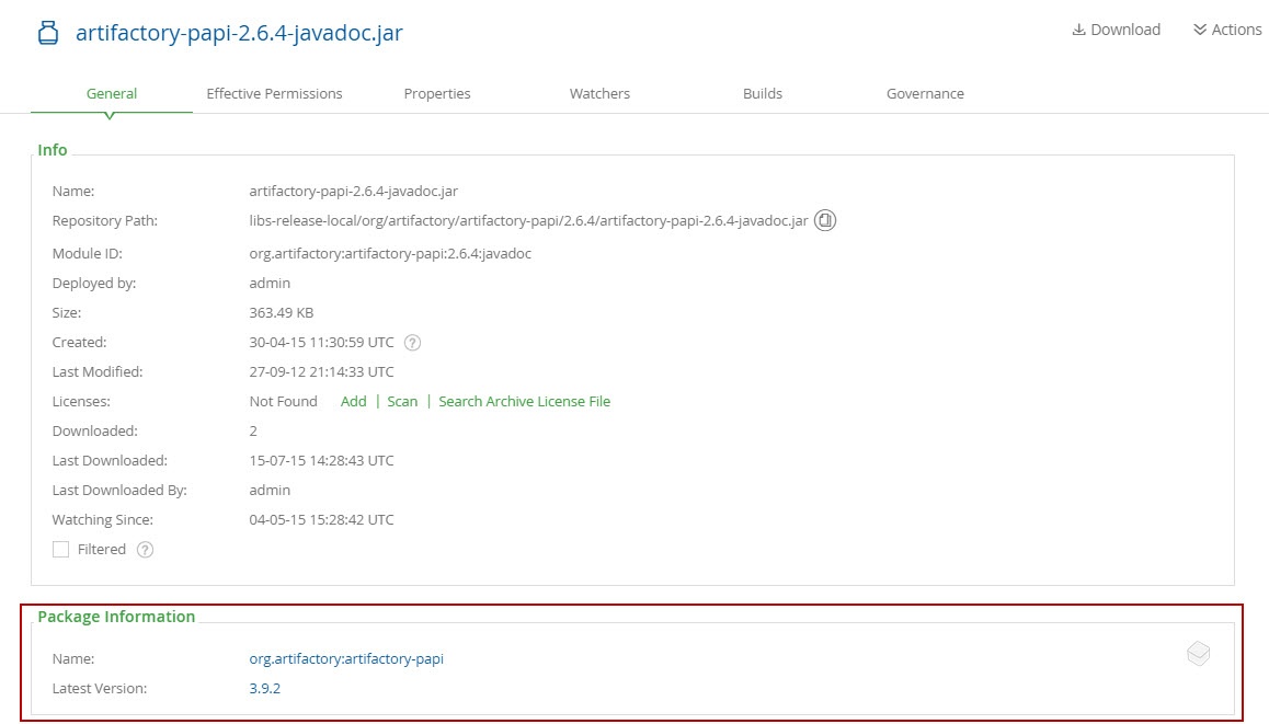 Bintray Package Information 包装信息