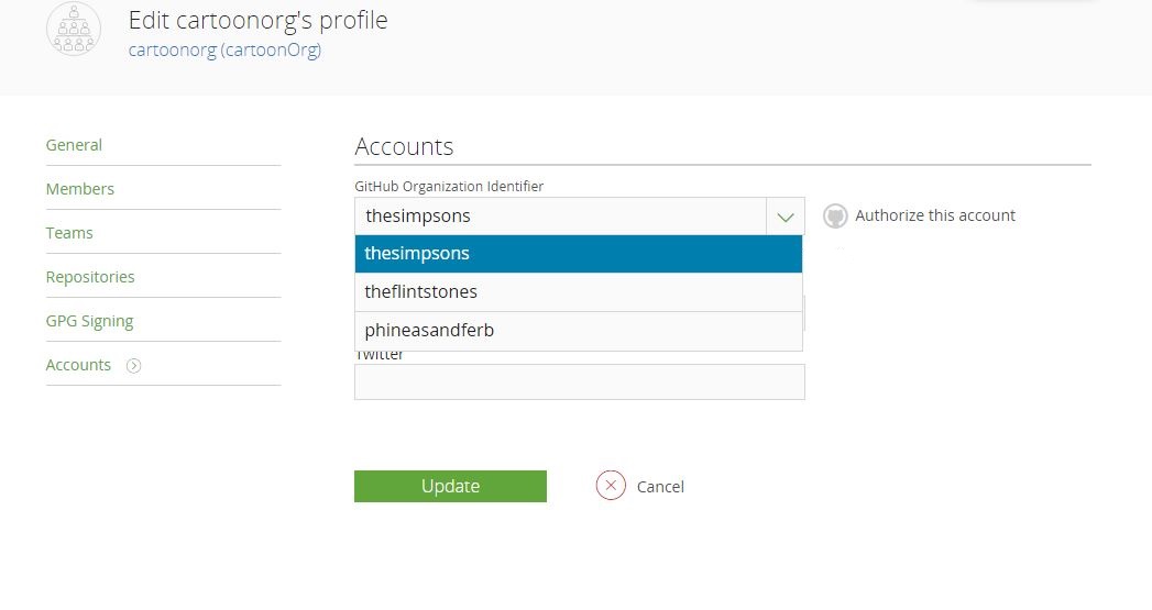 选择要导入到现有组织的组织