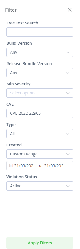 Filter Spring4Shell watch for a specific CVE-2022-22965