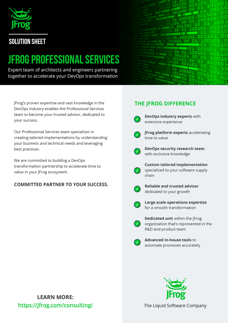 JFrog Professional Services JFrog Professional Services