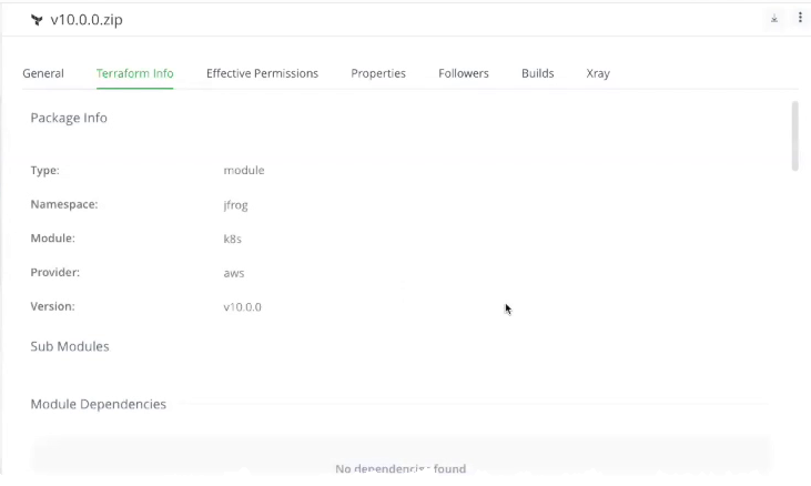 查看已发布模块信息