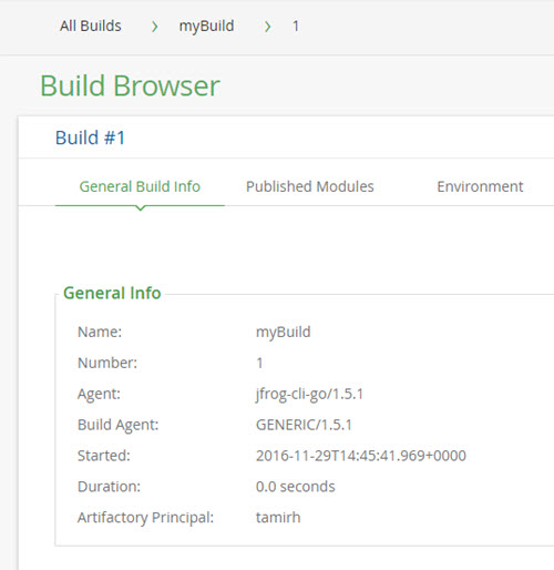 Artifactory中的JFrog CLI构建信息