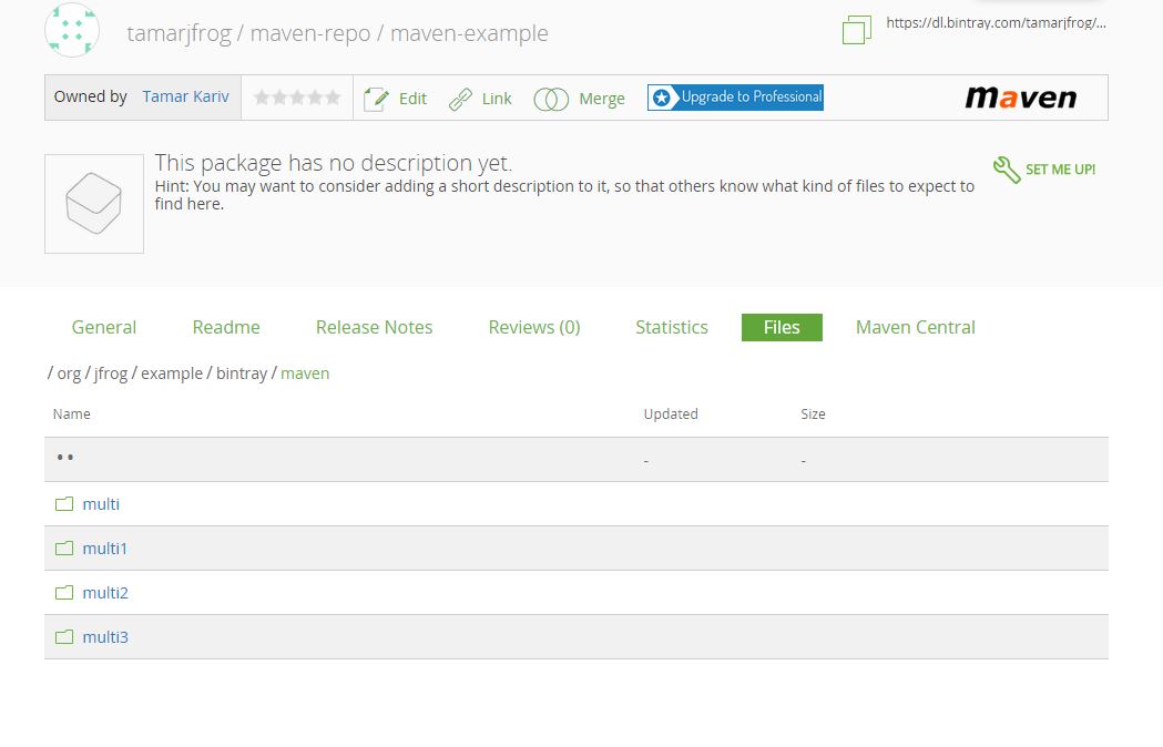 Maven包文件列表。
