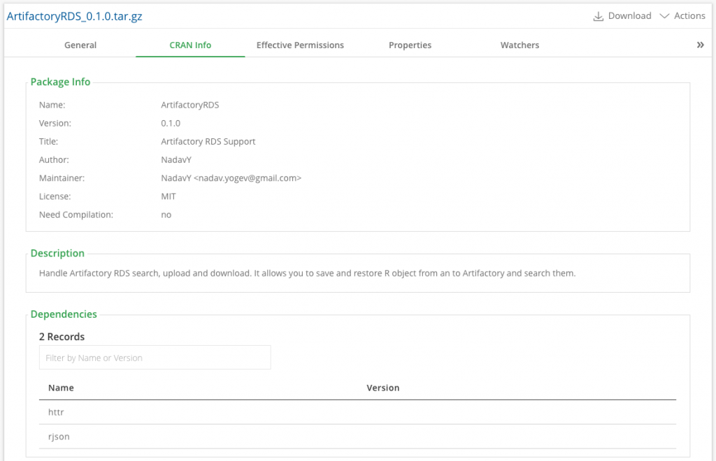 人工界面中的CRAN元数据