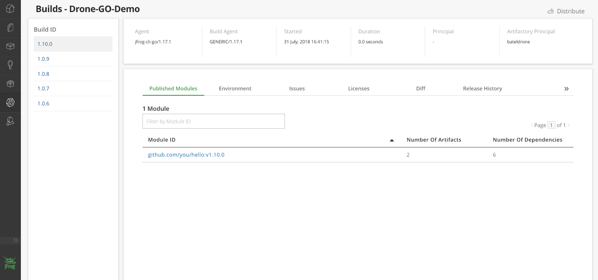 无人机io和JFrog Artifactory