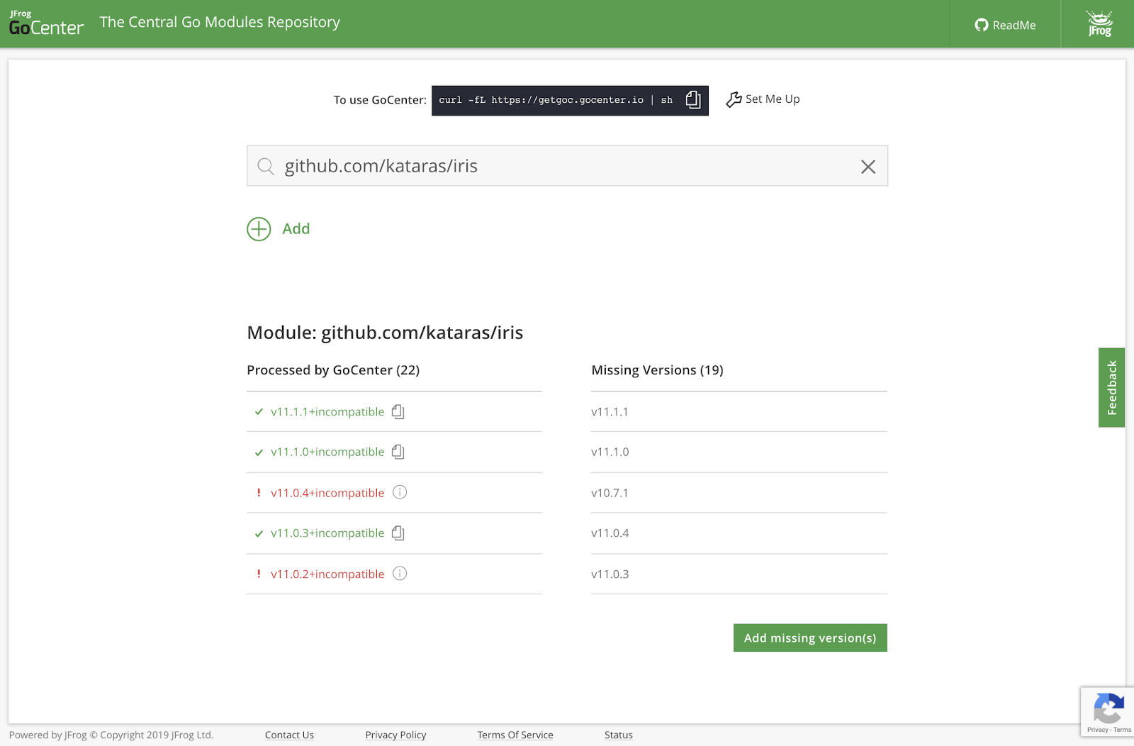 GoCenter搜索结果