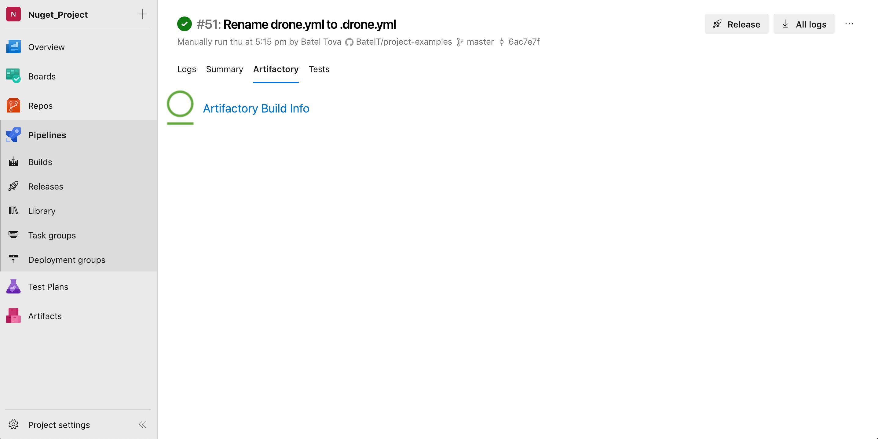 从Artifactory访问构建元数据