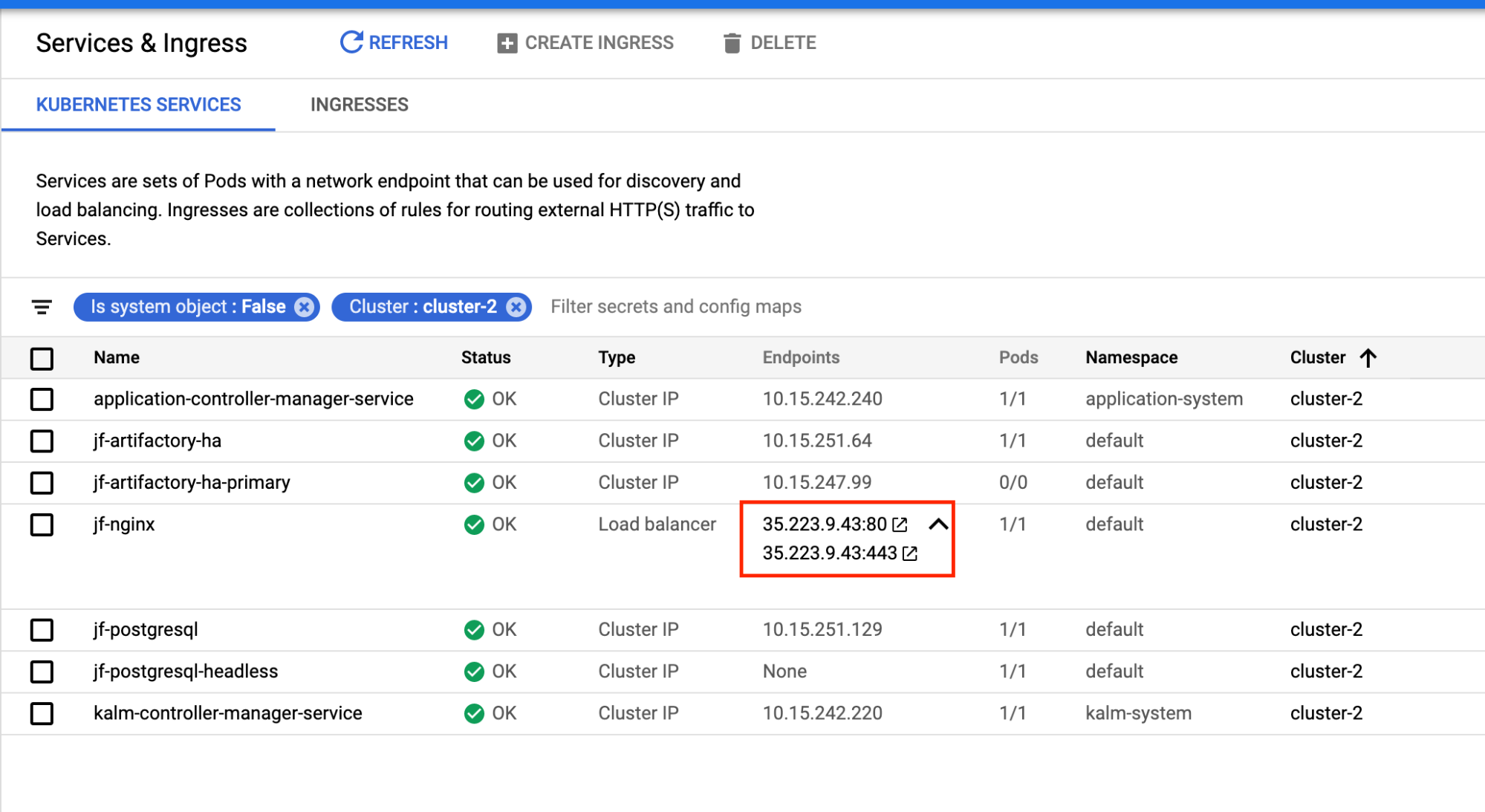 负载均衡器IP地址