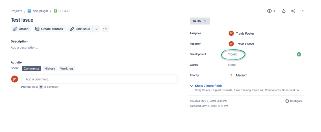 在Jira的Artifactory Build