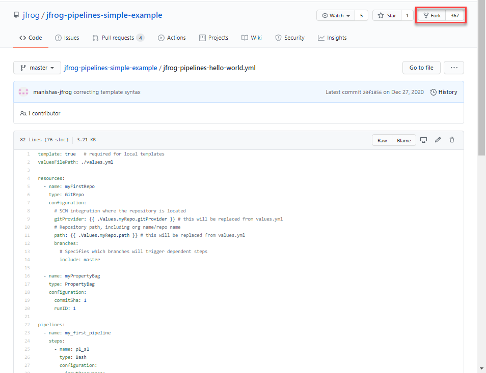 示例CI/CD JFrog管道DSL