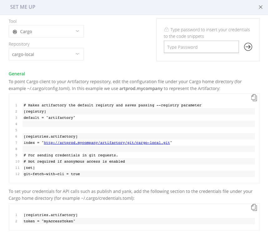 JFrog平台-设置我和人工注册表片段