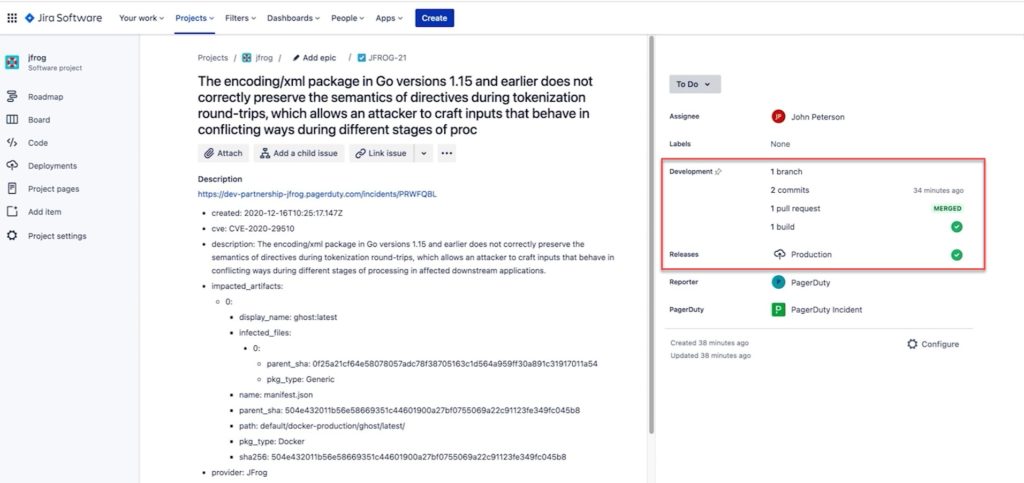 Jira合作伙伴集成JFrog Artifactory
