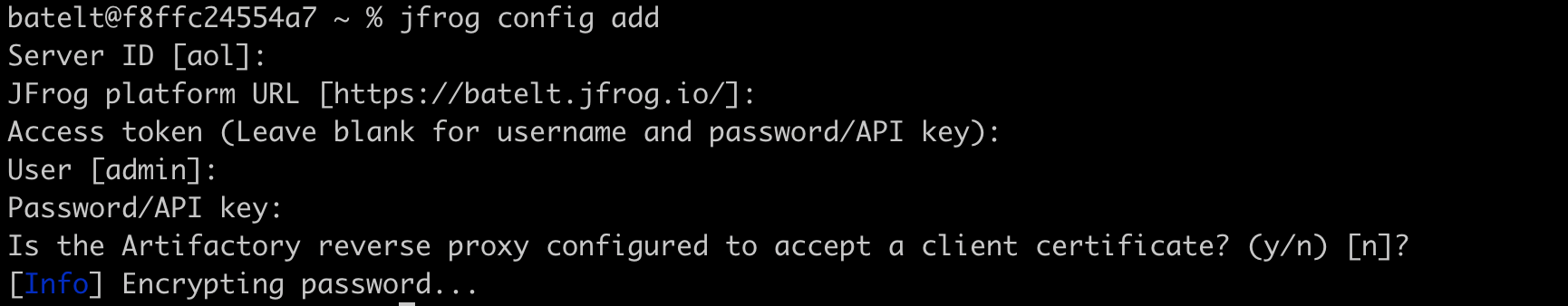 配置JFrog命令行