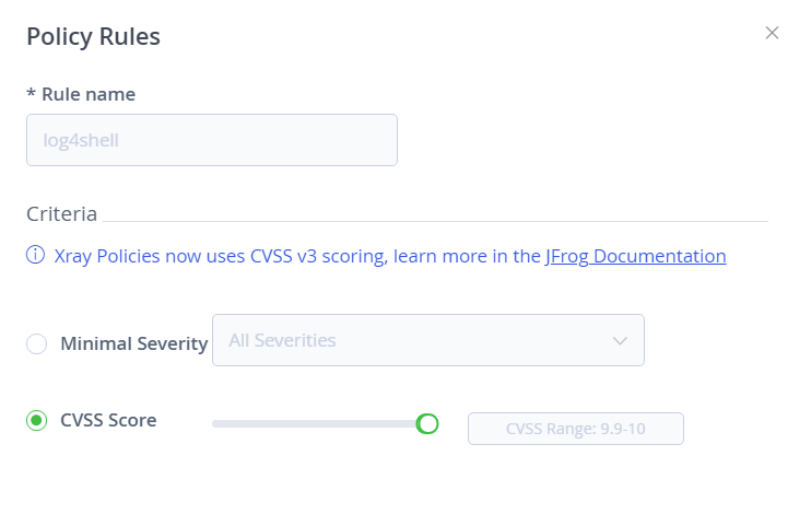 使用JFrog x射线检测所有易受攻击的log4j库的使用情况