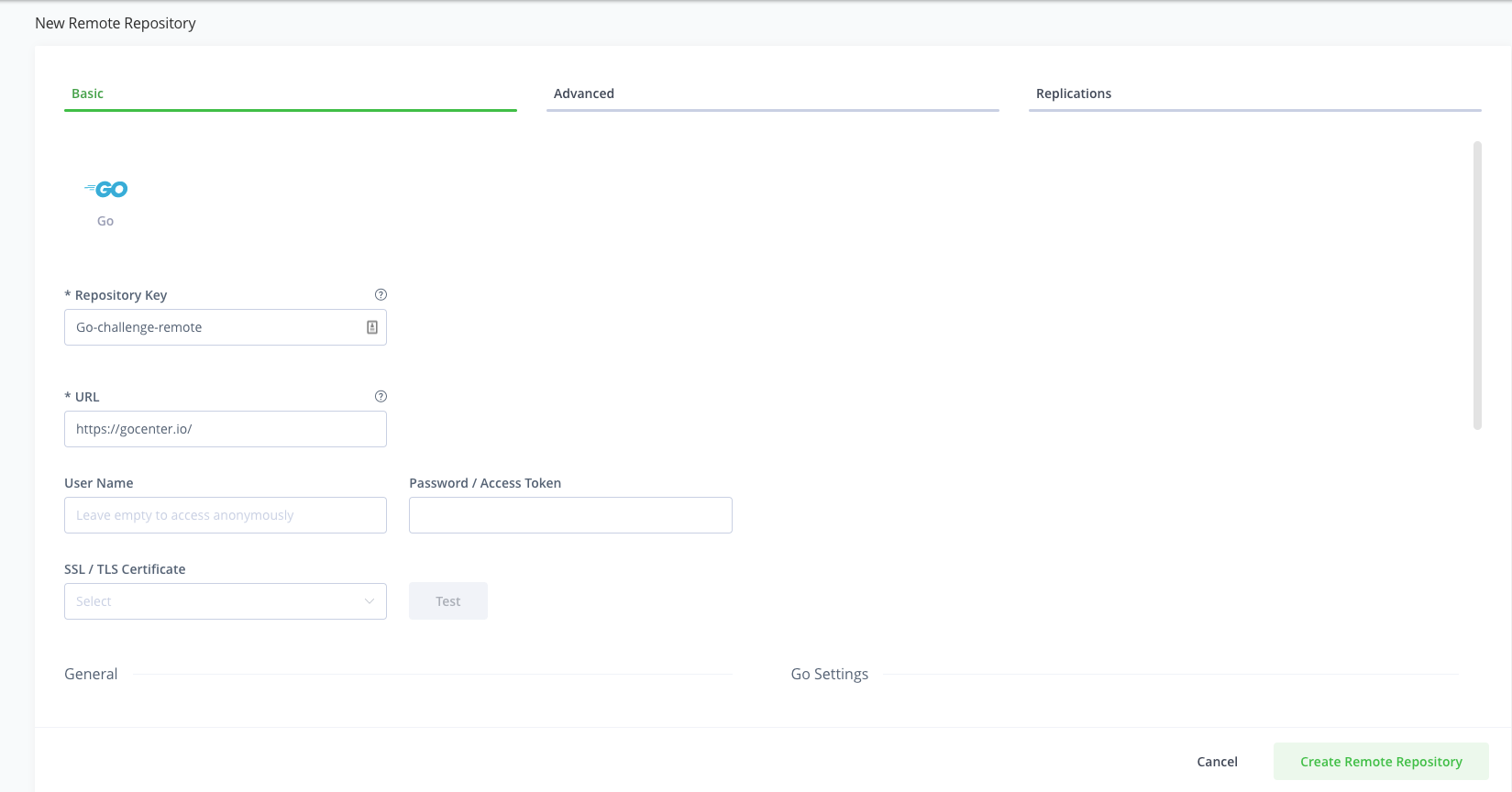 添加远程Go语言存储库