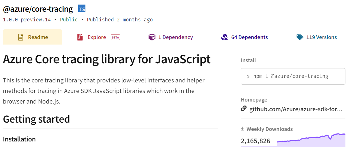 合法的azure npm包