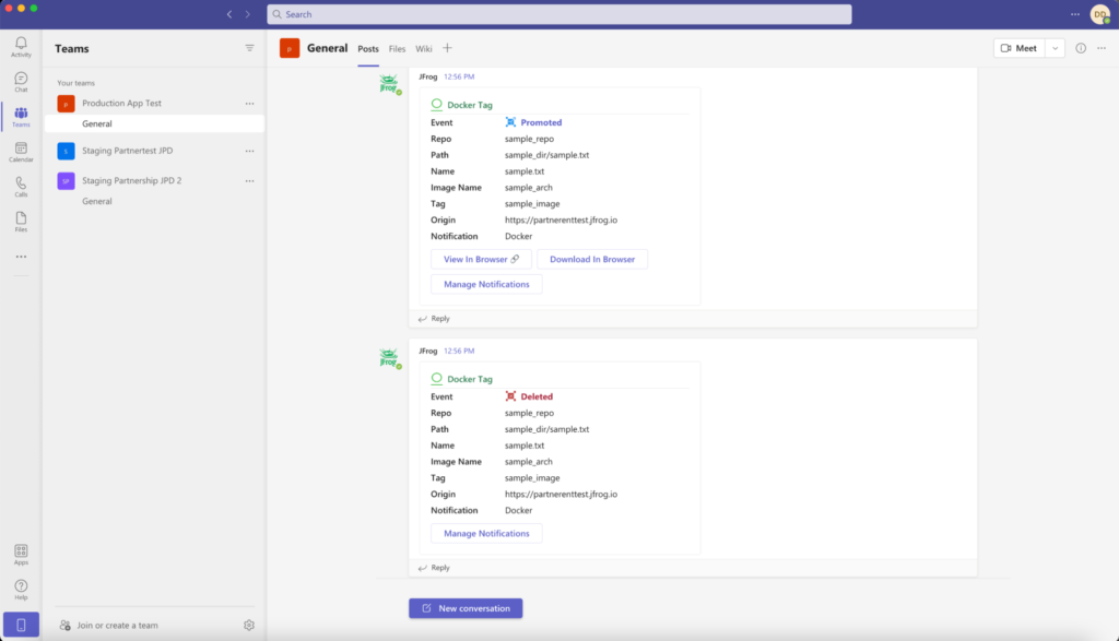 JFrog团队中的Docker标签