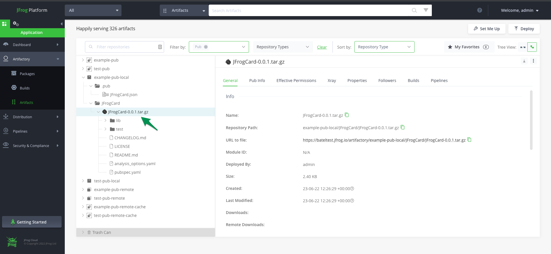 上传包到Artifactory