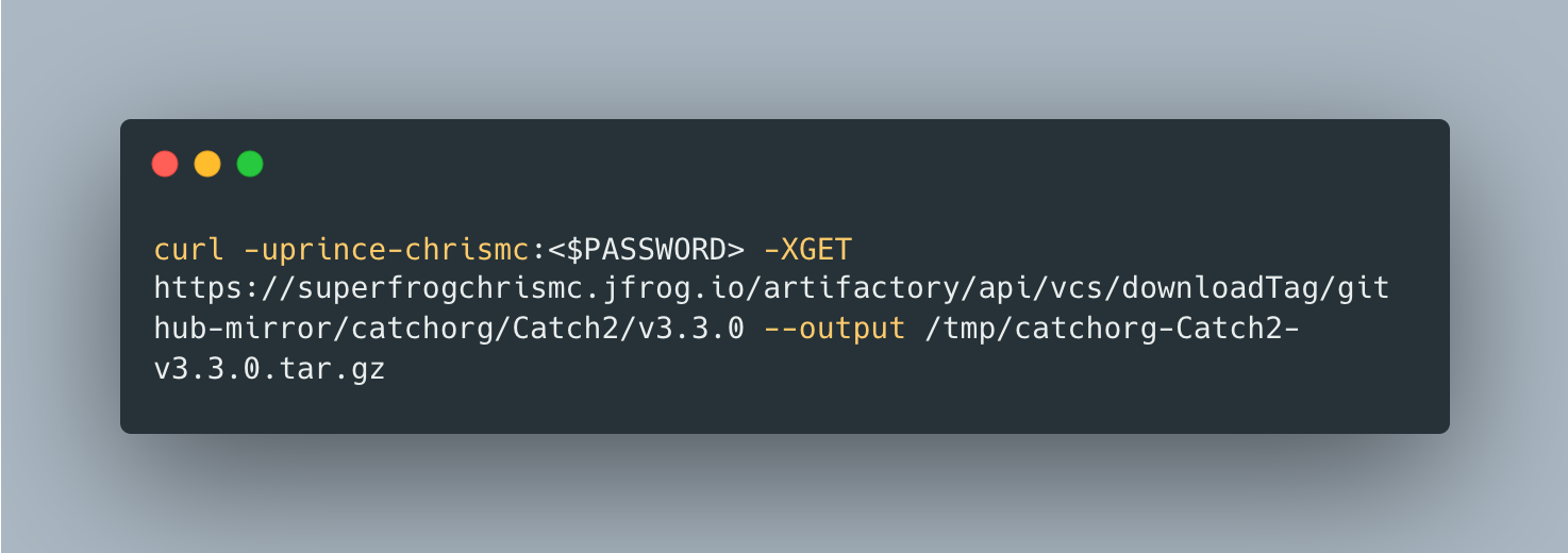 在Artifactory中用于代理和缓存源代码的命令的图像