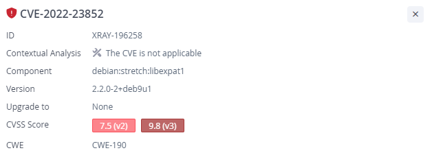 JFrog x射线信息CVE-2022-23852, x射线