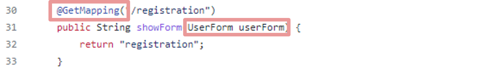 易受攻击的POJO数据绑定功能到“UserForm”对象。(摘自WebGoat Github)