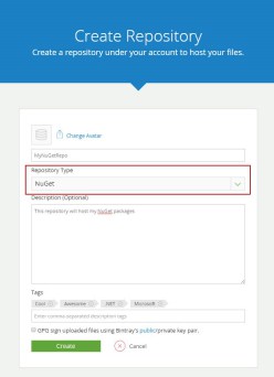 创建存储库类型NuGet