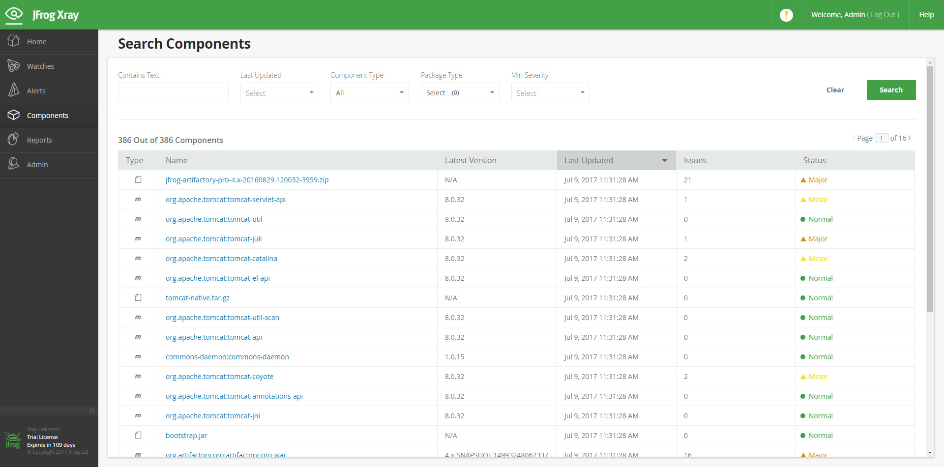 JFrog Xray 1.8:内容驱动组件分析